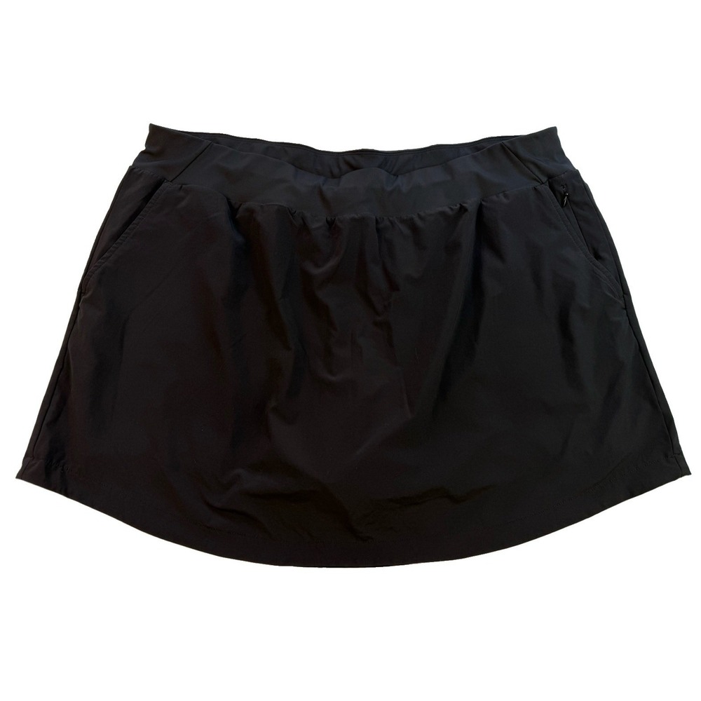 StYLuS Skort 2X Black Stretch Pull On Athletic Golf Tennis Pickleball Plus